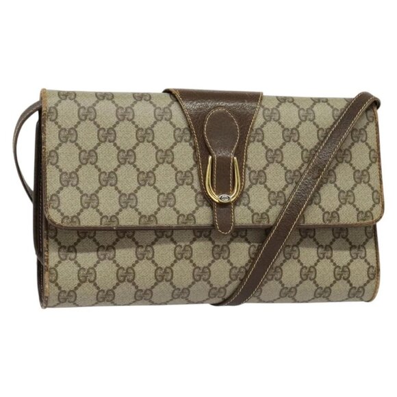 GUCCI GG Supreme Shoulder Bag PVC Beige Gold 904 02 050 Auth ep10265 - Picture 1 of 16